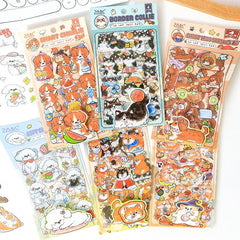 Cute Dog PET Stickers – Transparent Waterproof Journal Stickers