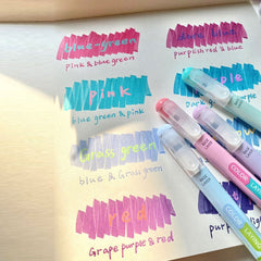 Kawaii Stacked Color Double-Ended Highlighter Set of 8