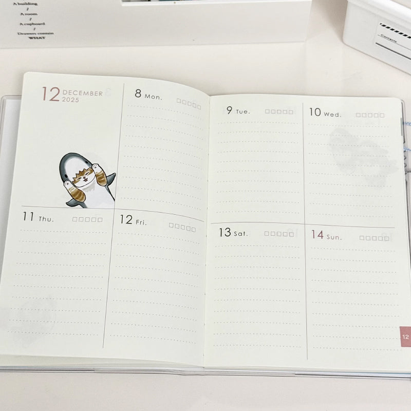 Dated weekly planner pages with organized sections for notes and appointments