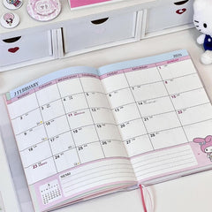 B6 2026 weekly planner opened to a monthly calendar layout with memo space for scheduling