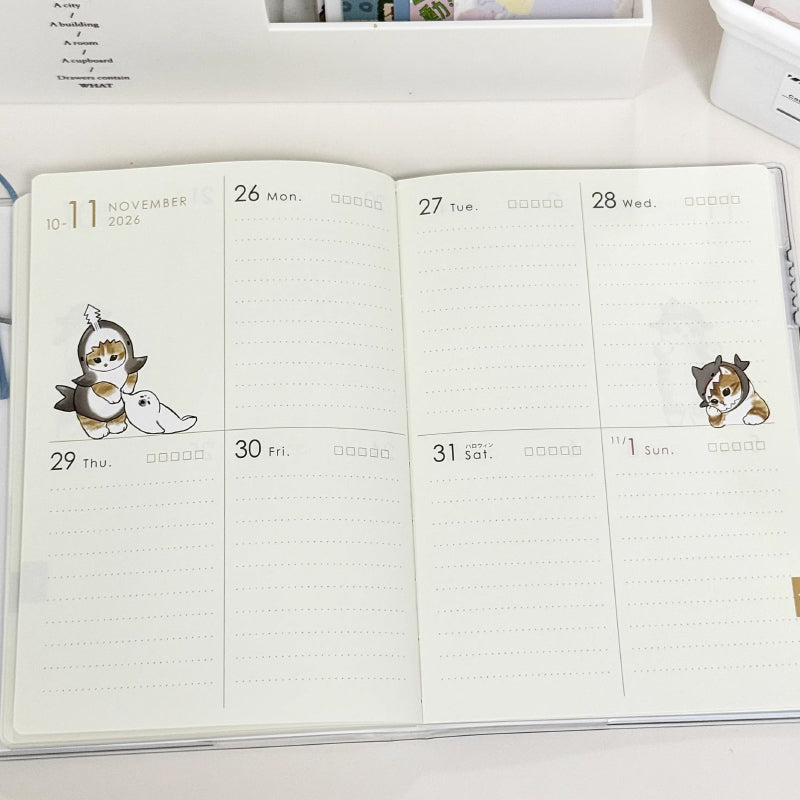Weekly planning pages with lined writing space inside a 2026 B6 planner