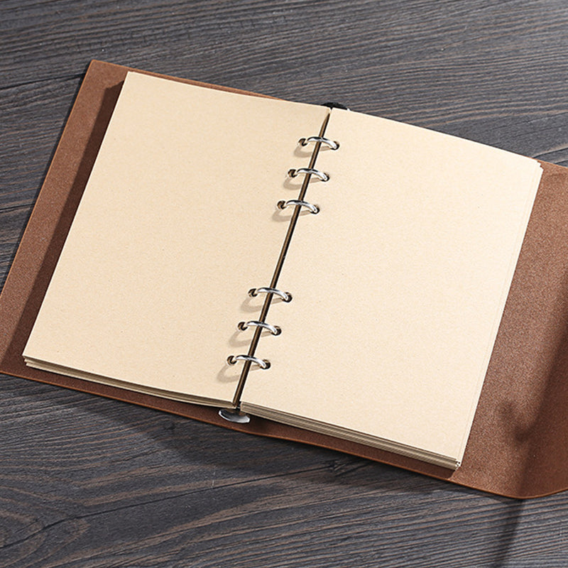 Kawaii Vintage Retro Maple Leaf PU Leather Notebook - A6, Kawai Notebooks