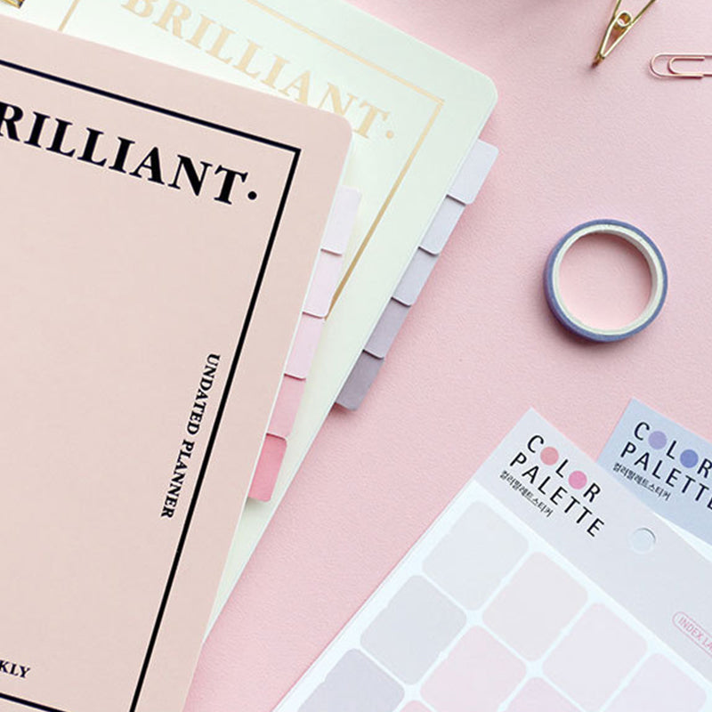 Cute Color Palette Gradient Index Stickers, Bookmarks