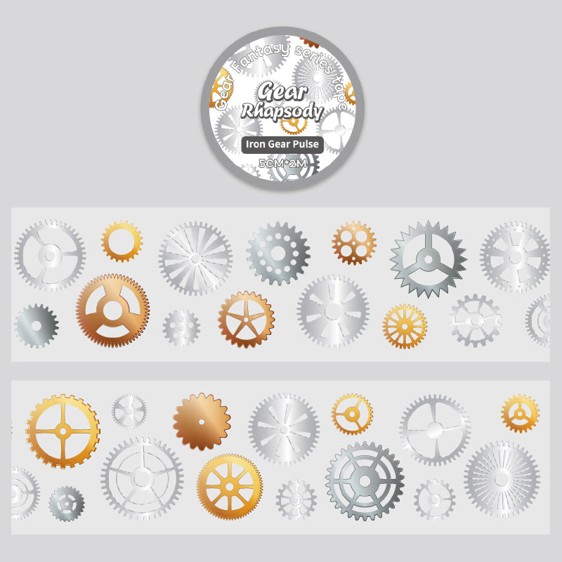 Retro Holograpic Gear Rhapsody Series Mechanical DIY Notebook Sticker