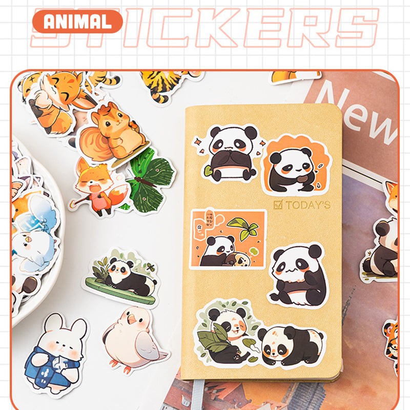 Waterproof Cute Animal Cartoon Stickers - 50PCS,Stickers