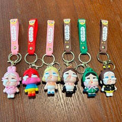 😢 Cartoon Crybaby Keychain – 3D Cute Girl Pendant for Bags & Backpacks