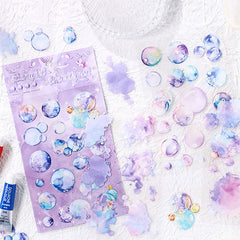 Glass Candy Heart PET Stickers – Waterproof DIY Journal Set