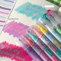 Kawaii Stacked Color Double-Ended Highlighter Set of 8