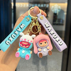 🎉 New Cartoon WAKUKU Keychain – Cool 3D Soft Rubber Figure Pendant