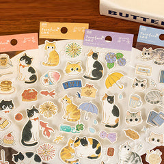Meow Life Cute Cat Pattern Stickers for DIY Notebook & Photo Frame