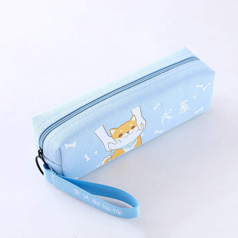Korean Pastel Square Pencil Case – Cute INS Canvas Stationery Pouch