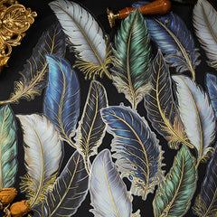 PET Vintage Foil Sticker Pack Angel's Feather Series Set of 5 Stickers