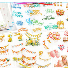 Happy Party Double-Material DIY PET Stickers Set of 20 Sheets
