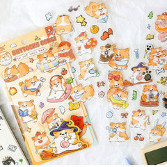 Cute Dog PET Stickers – Transparent Waterproof Journal Stickers