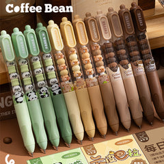 Cute Beaded Gel Pens - 0.5mm Black Ink, Quick-Dry 4-Piece Set