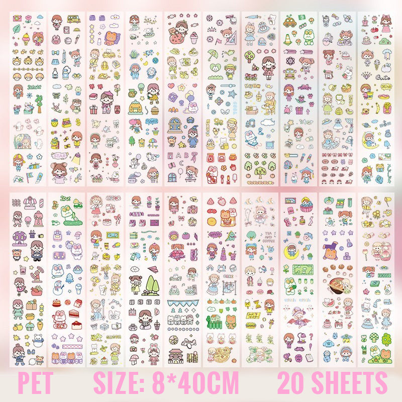 1000 Patterns Decoration Stickers - Pack of 20 Long Sheets,Stickers
