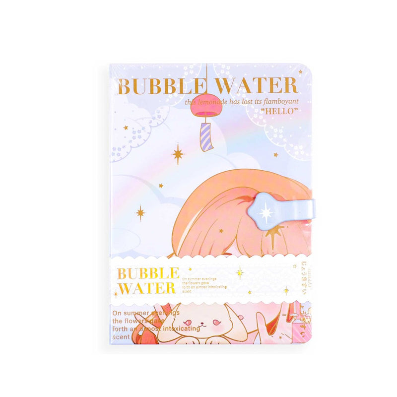 Kawaii Cute Girl Illustrated B6 Notebook Blue, Kawai Notebooks