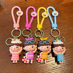 Kawaii Summertime Doll Keychain – Cute Beach Girl Charm