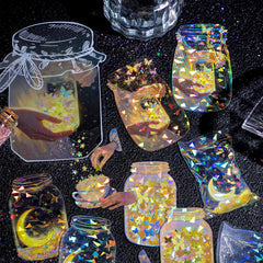 Mo Ink Ice Crystal Universe Bottle Planner Decoration Stickers Pack of 10