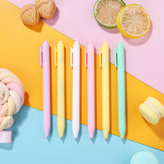 💜 Macaron Color Click 0.5mm Gel Pen –  Black Ink Smooth Writing Pen for School & Office