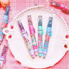 Korean Girl Star Push Pull Pen Shaped Eraser