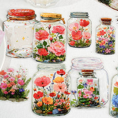 Yiniao Large PET Sticker Pack – World in a Bottle Series, Oil Painting Notebook Decor