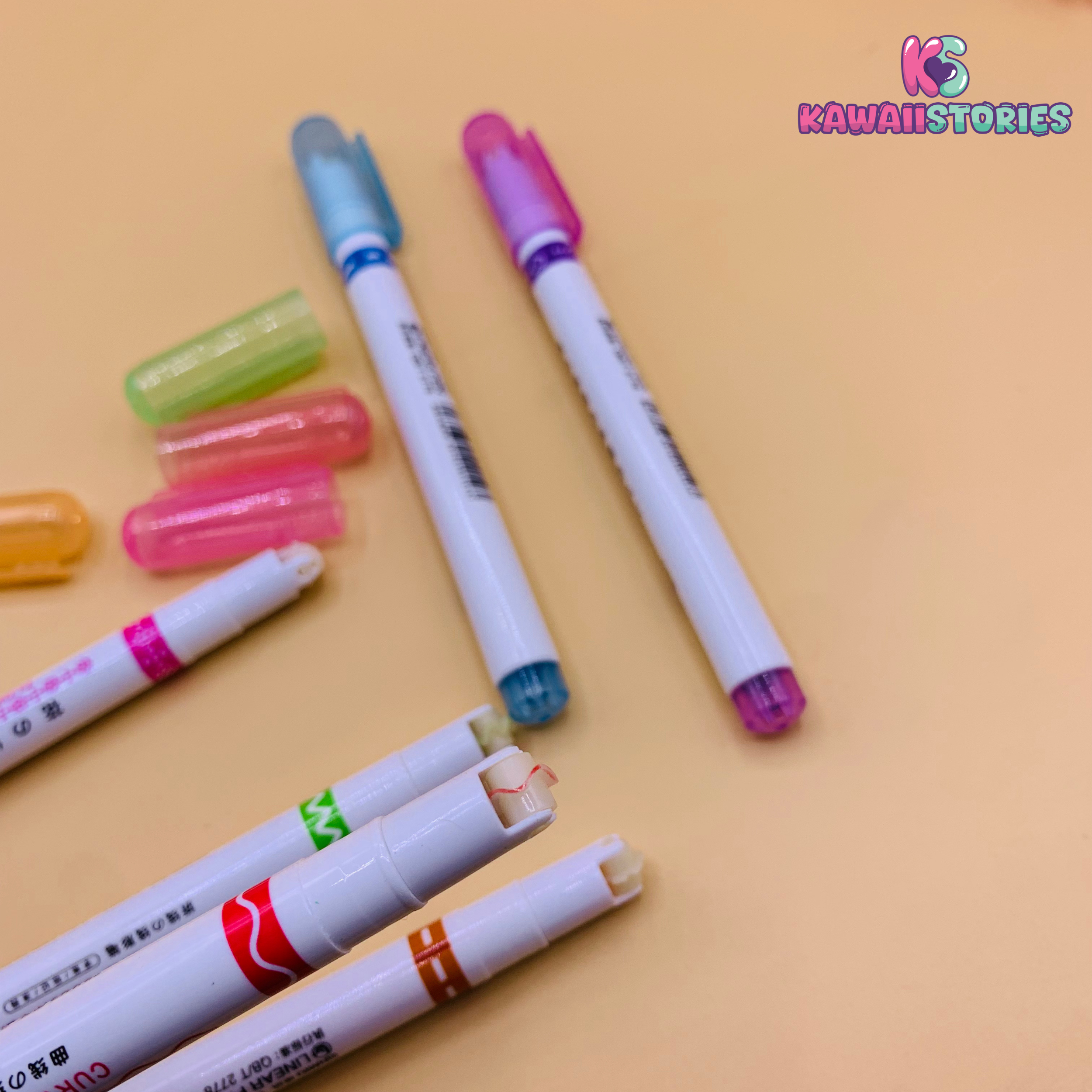 Kawaii Curved Line Pattern Shaped Highlighter