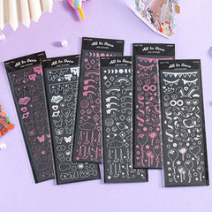 Colorful Aurora Line Laser Holographic Stickers Sheet