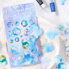 Glass Candy Heart PET Stickers – Waterproof DIY Journal Set