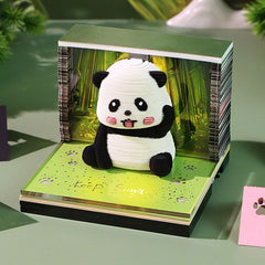 2026 Bamboo Forest Panda 3D Paper Carving Memo Pad