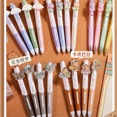 Cartoon Push-Button Gel Pens with 0.5mm Tip - 4 Pack