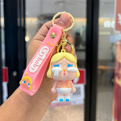 😢 Cartoon Crybaby Keychain – 3D Cute Girl Pendant for Bags & Backpacks