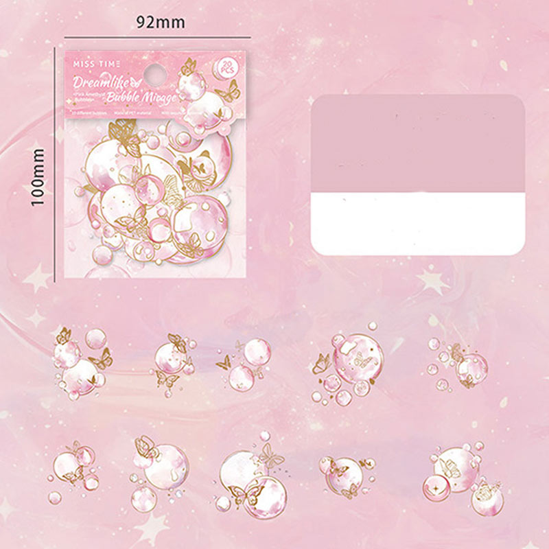 Picking Up Light Dreamy Bubble Series DIY PET Sticker Set of 20Pcs