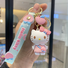 🎀 Pastel Sanrio Momo Keychain – Cute Doll Pendant Collection