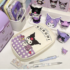 🍰 Japanese Cream Pancake Square Pencil Case – Cute Large-Capacity Stationery Storage Bag