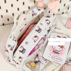 🎀 Hello Kitty Large-Capacity Multi-Layer Pencil Case – Cute Instagram-Style Stationery Bag for Girls