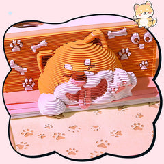 2026 Cute Puppy 3D Paper Sculpture Desk Memo Pad