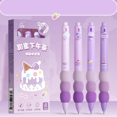 Kawaii Soft-Grip Animal Ballpoint Pen Set – 4 Pack