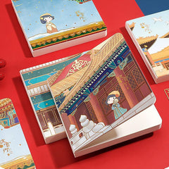 Kawaii Chinese Theme Style Square Plain Notebook, Kawai Notebooks