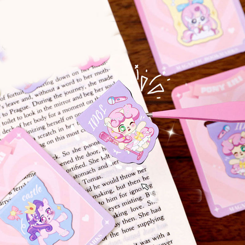 Cute Cartoon Pony Lily Magnetic Bookmark, Bookmarks