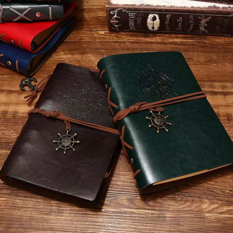 Vintage Pirate PU Leather Cover Helm A5 Notebook, Kawai Notebooks