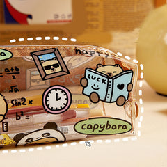 capybara waterproof transparent pencil case