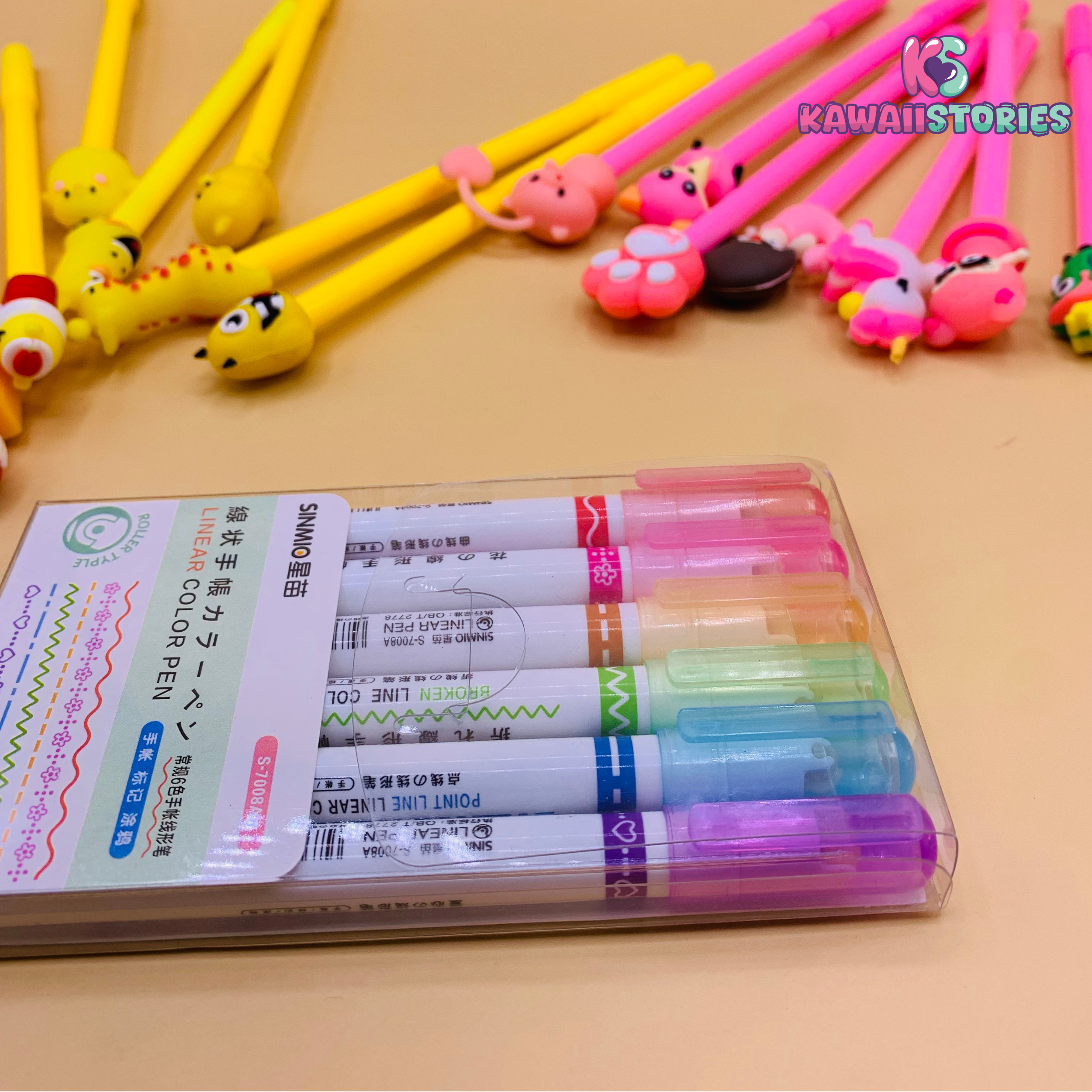 Kawaii Curved Line Pattern Shaped Highlighter