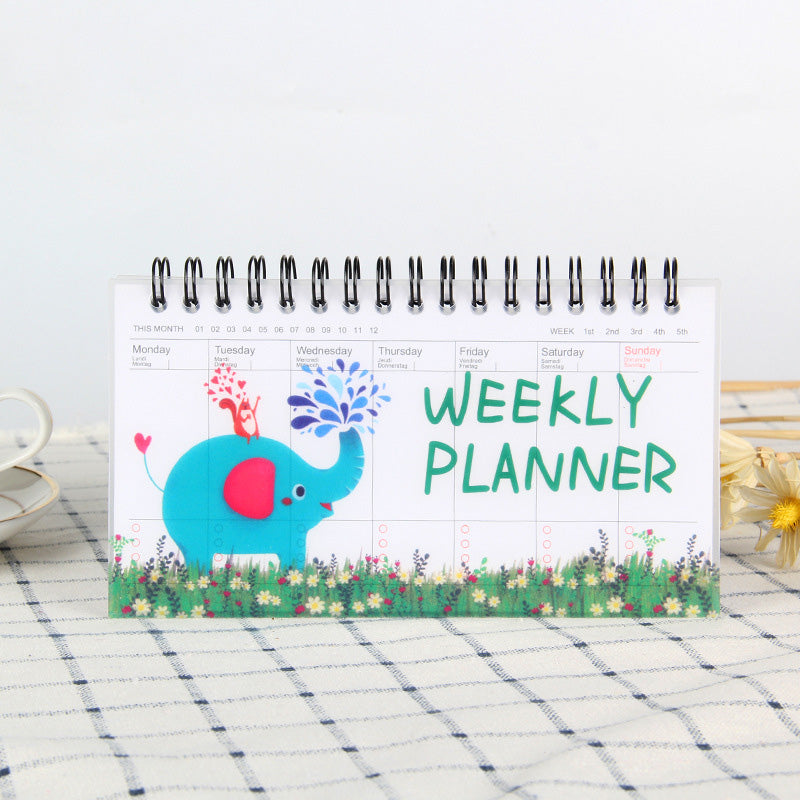 Cartoon Tear-Off Coil Flip Weekly Planner