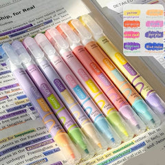 Kawaii Stacked Color Double-Ended Highlighter Set of 8