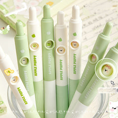 Kawaii Black Cat Gel Pens with Soft Grip - 4 Pack