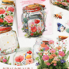 Yiniao Large PET Sticker Pack – World in a Bottle Series, Oil Painting Notebook Decor