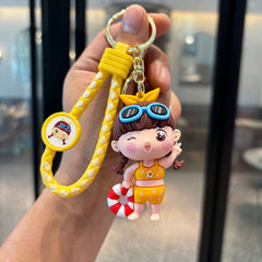 Kawaii Summertime Doll Keychain – Cute Beach Girl Charm
