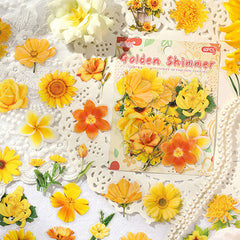 Vintage Flower PET Stickers – Clear Floral Decor for Journals