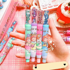 Korean Girl Star Push Pull Pen Shaped Eraser